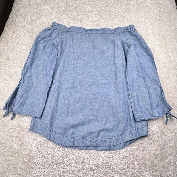 Free People Chambrey Linen Blend Off Shoulder Tunic Top - Picture 2 of 9